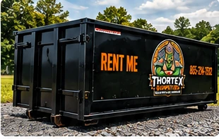20-yard roll-off dumpster available from Thortex Dumpsters in Knoxville