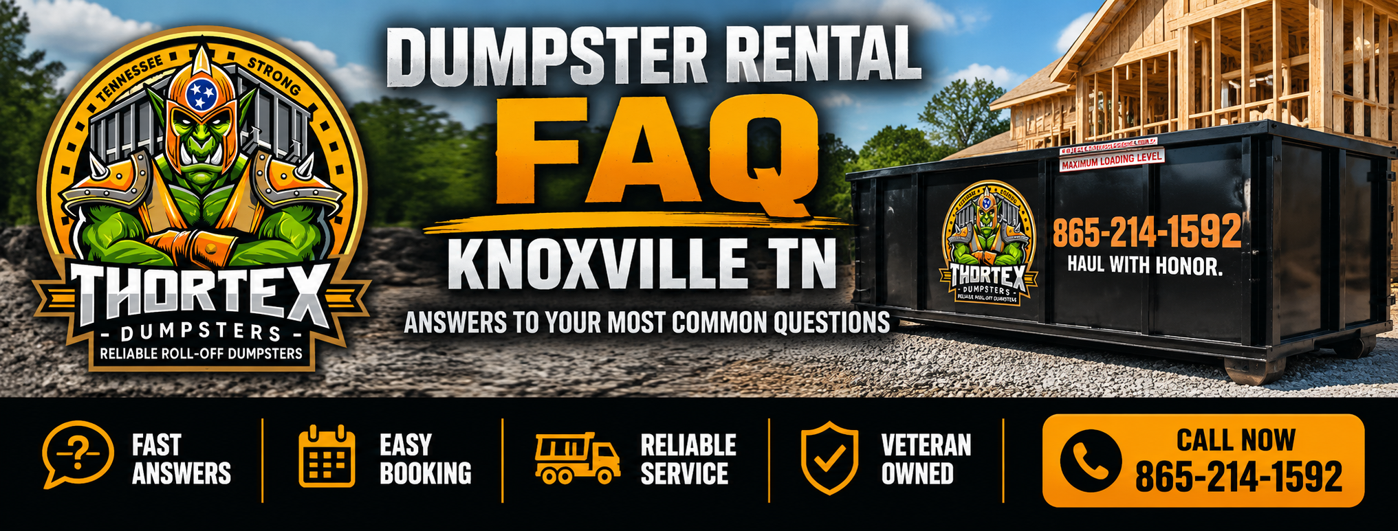 Dumpster Rental FAQ Knoxville TN - Thortex Dumpsters Dumpster rental FAQ Knoxville TN - Thortex Dumpsters