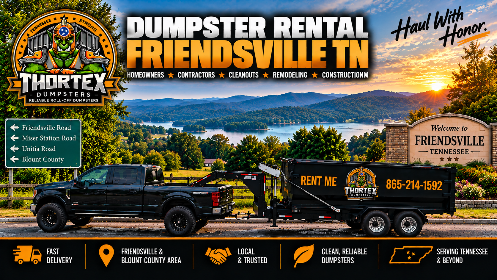 Dumpster rental Friendsville TN - Thortex Dumpsters 20-yard roll-off dumpster