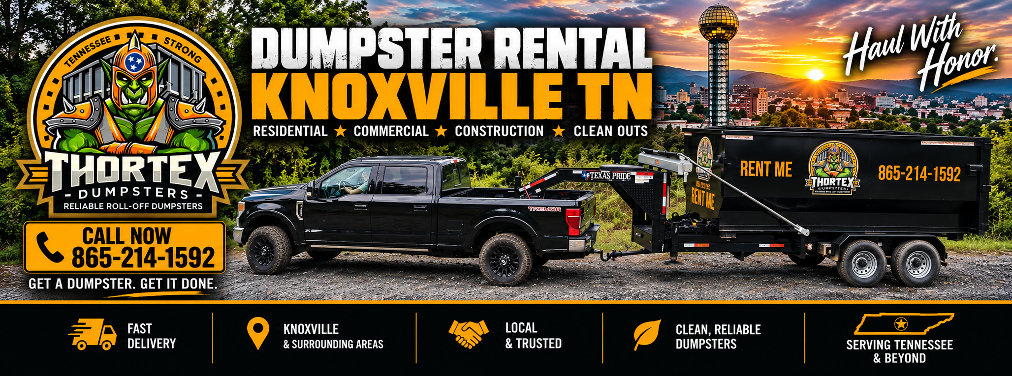 Dumpster rental Knoxville TN - Thortex Dumpsters 20-yard roll-off dumpster rental