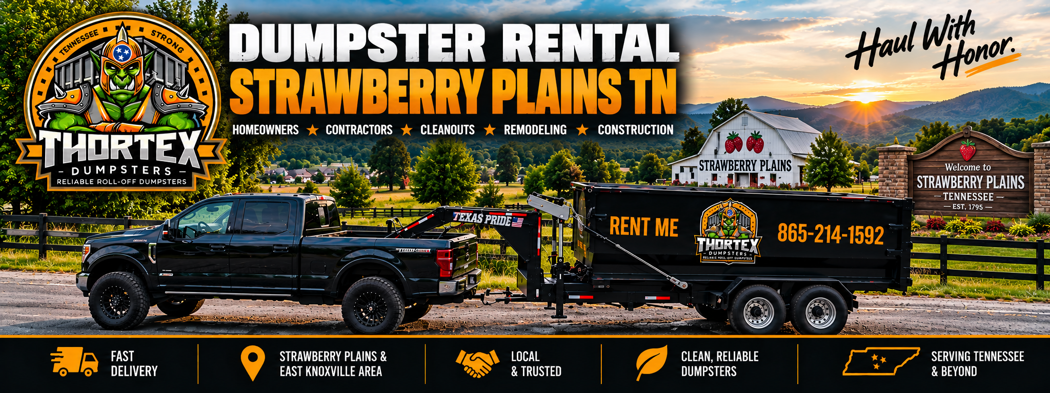 Dumpster rental Strawberry Plains TN - Thortex Dumpsters 20-yard roll-off dumpster